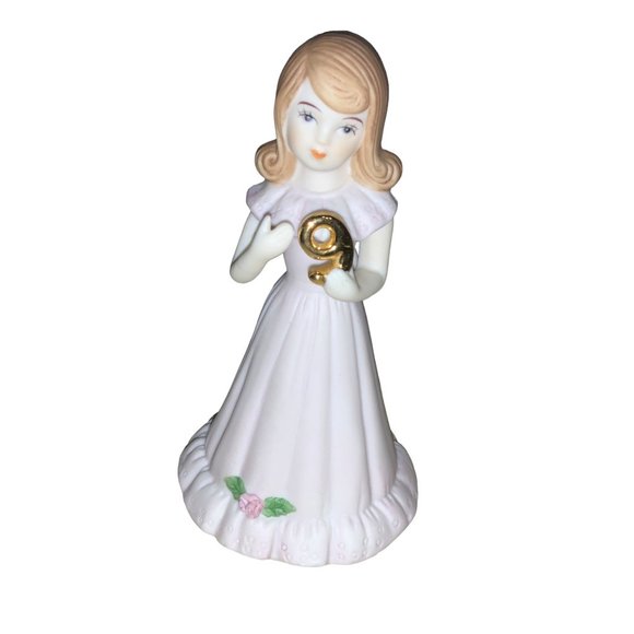 Enesco Growing Up Girl Age 9 Porcelain Figurine 1982 - Picture 2 of 11